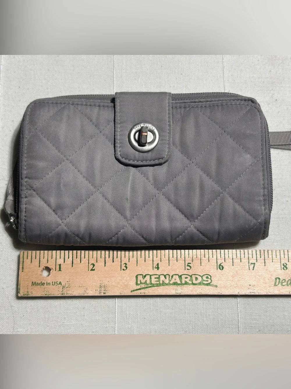 Vera Bradley Gray Performance Twill RFID Turnlock Wallet - Picture 6 of 7